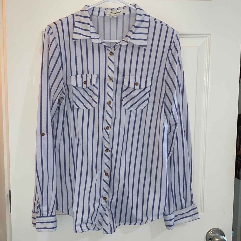 Large Striped button down shirt